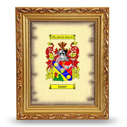 Lazare Coat of Arms Framed - Gold