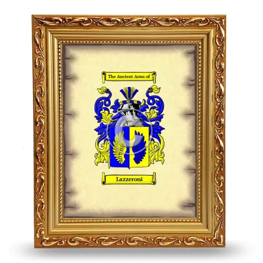 Lazzeroni Coat of Arms Framed - Gold