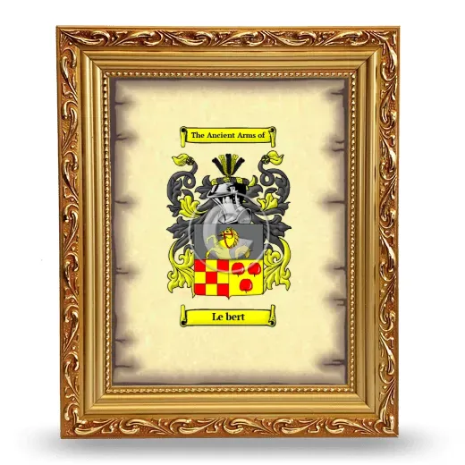Le bert Coat of Arms Framed - Gold