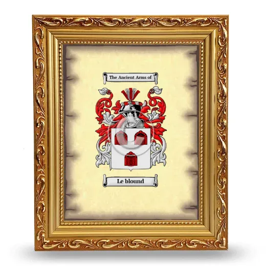 Le blound Coat of Arms Framed - Gold