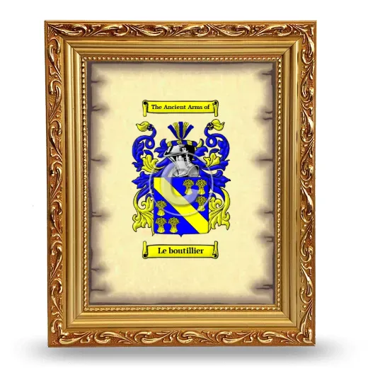 Le boutillier Coat of Arms Framed - Gold