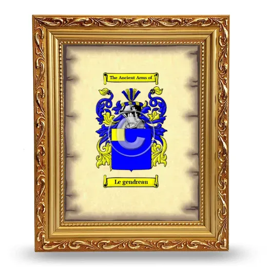 Le gendreau Coat of Arms Framed - Gold
