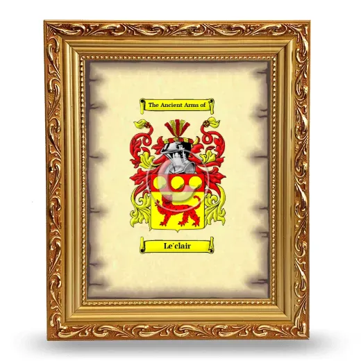 Le'clair Coat of Arms Framed - Gold