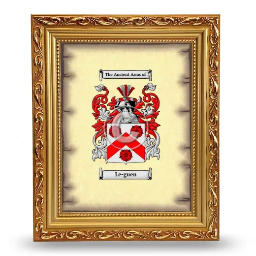 Le-guen Coat of Arms Framed - Gold