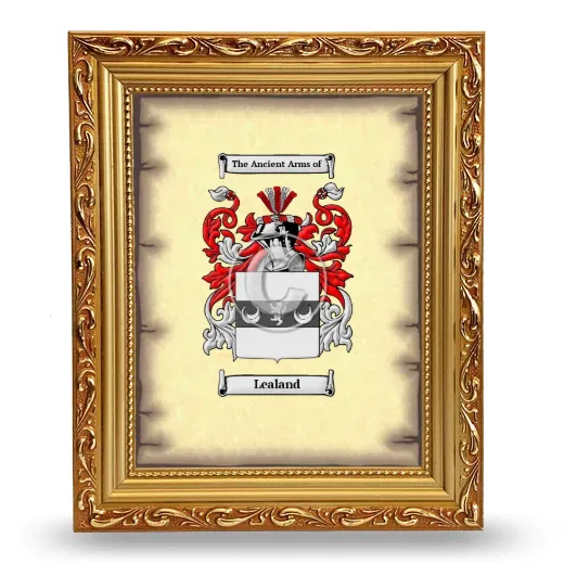 Lealand Coat of Arms Framed - Gold