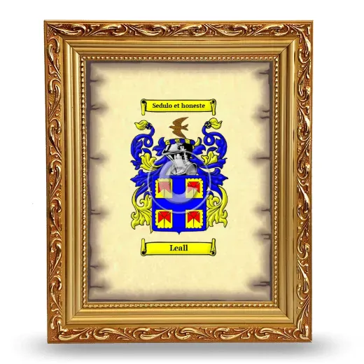 Leall Coat of Arms Framed - Gold