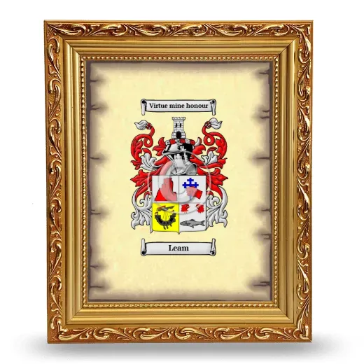 Leam Coat of Arms Framed - Gold
