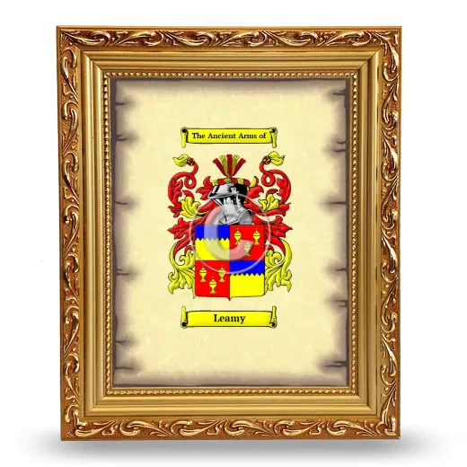 Leamy Coat of Arms Framed - Gold