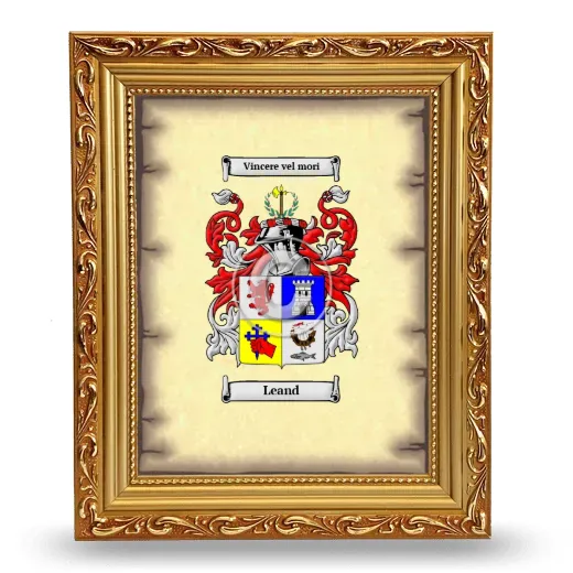 Leand Coat of Arms Framed - Gold