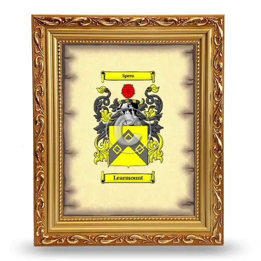 Learmount Coat of Arms Framed - Gold