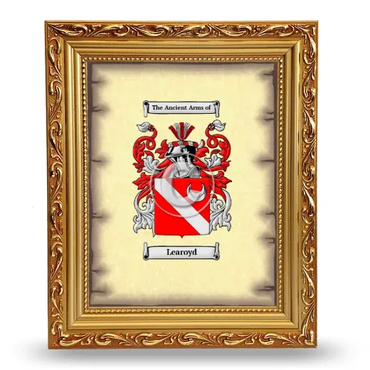 Learoyd Coat of Arms Framed - Gold