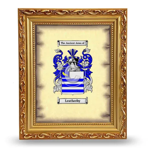 Leatherby Coat of Arms Framed - Gold