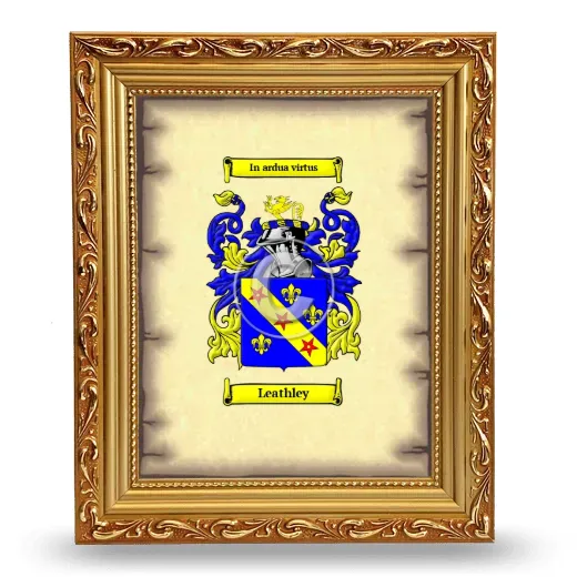 Leathley Coat of Arms Framed - Gold