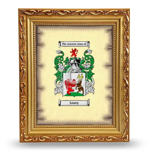 Leavy Coat of Arms Framed - Gold