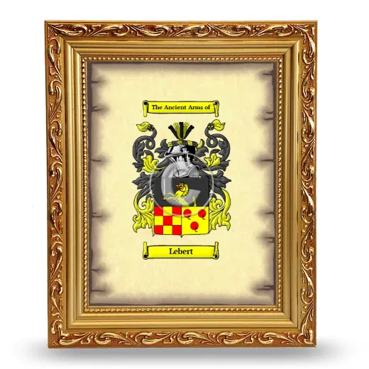 Lebert Coat of Arms Framed - Gold