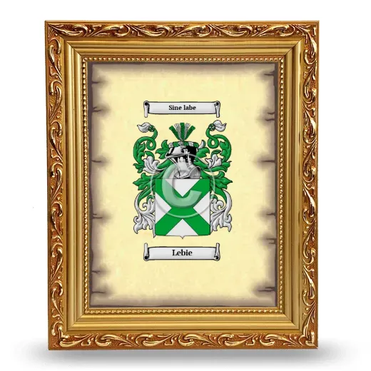 Lebie Coat of Arms Framed - Gold