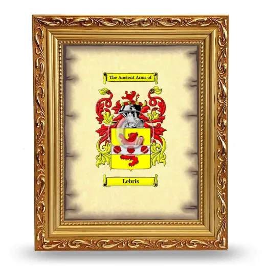 Lebris Coat of Arms Framed - Gold
