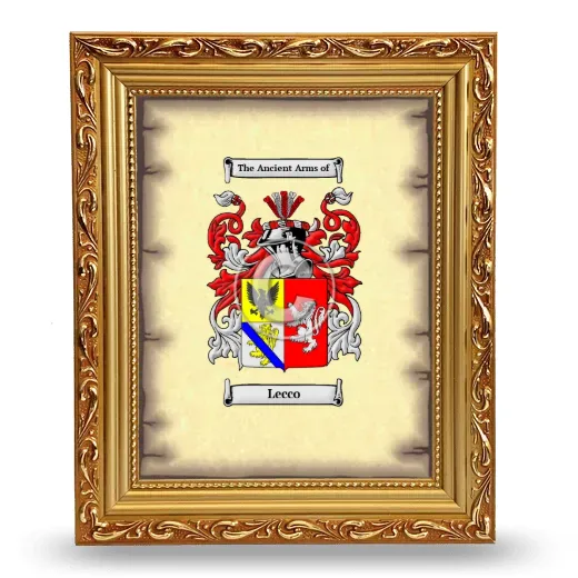 Lecco Coat of Arms Framed - Gold