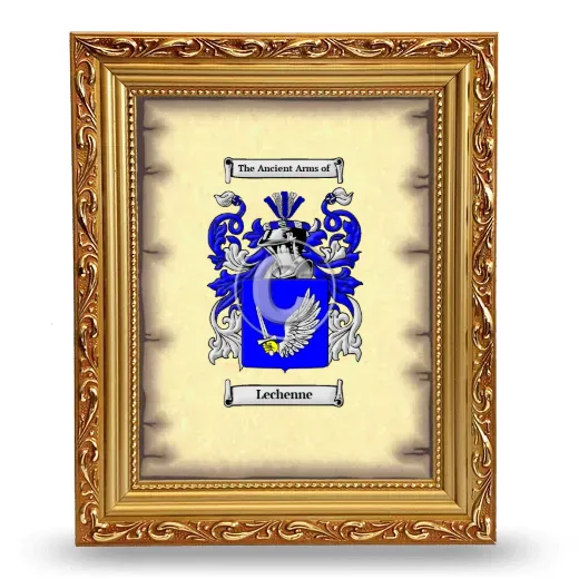 Lechenne Coat of Arms Framed - Gold