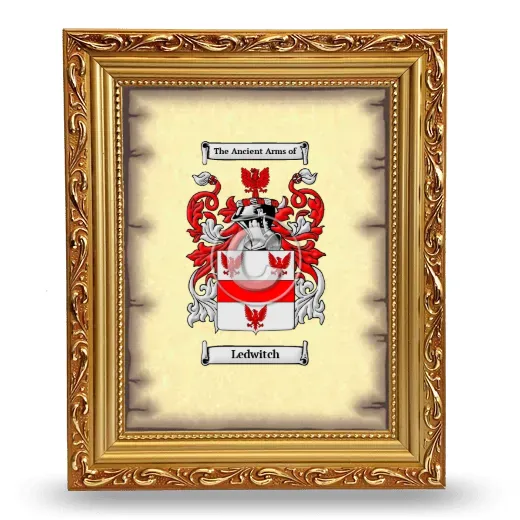 Ledwitch Coat of Arms Framed - Gold