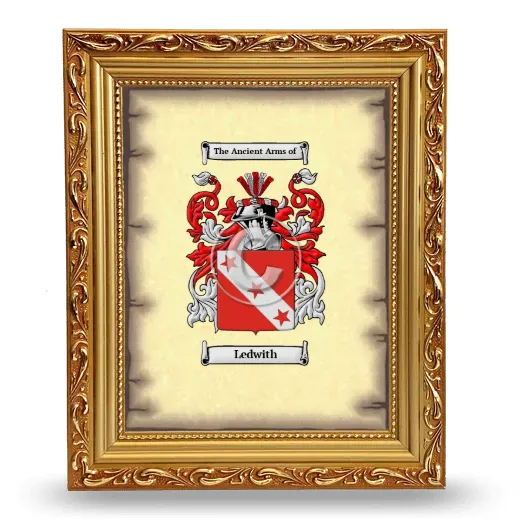 Ledwith Coat of Arms Framed - Gold