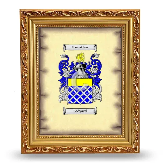 Ledyard Coat of Arms Framed - Gold