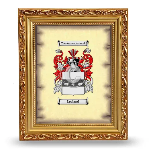 Leeland Coat of Arms Framed - Gold