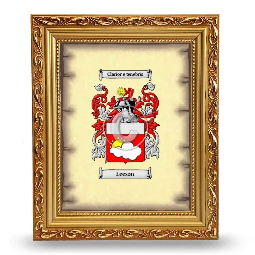 Leeson Coat of Arms Framed - Gold