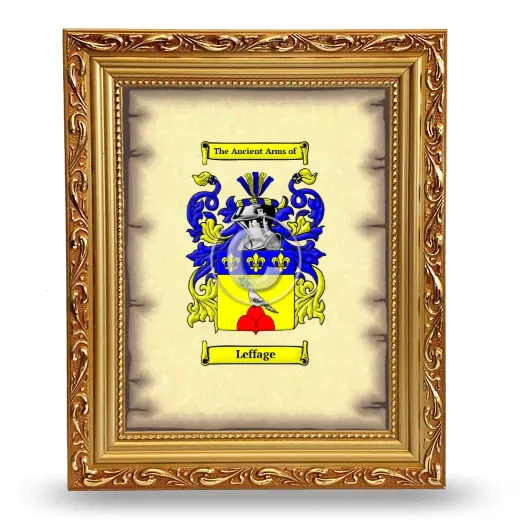 Leffage Coat of Arms Framed - Gold
