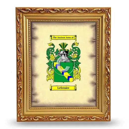 Lefrenier Coat of Arms Framed - Gold