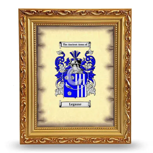 Legasse Coat of Arms Framed - Gold