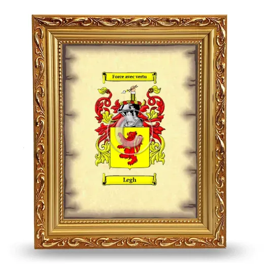 Legh Coat of Arms Framed - Gold