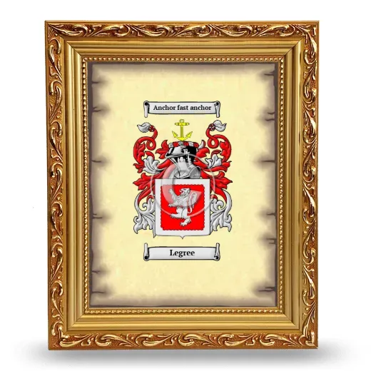 Legree Coat of Arms Framed - Gold