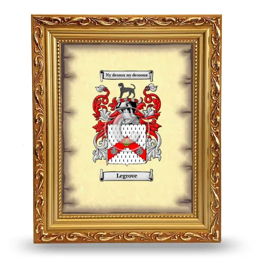 Legrove Coat of Arms Framed - Gold