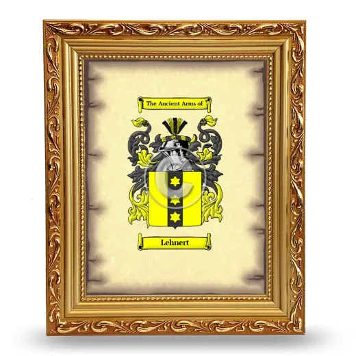 Lehnert Coat of Arms Framed - Gold