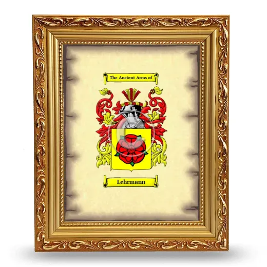 Lehrmann Coat of Arms Framed - Gold