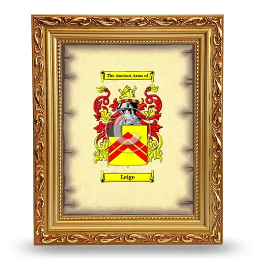 Leige Coat of Arms Framed - Gold