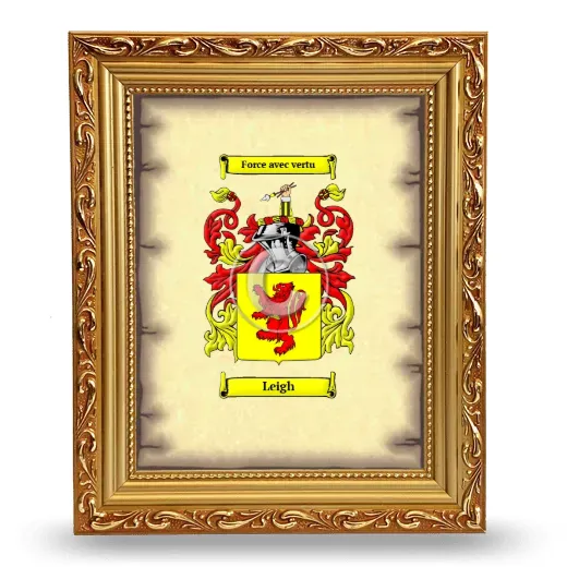 Leigh Coat of Arms Framed - Gold