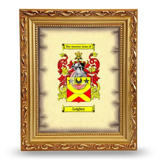 Leighty Coat of Arms Framed - Gold