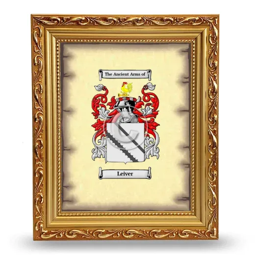 Leiver Coat of Arms Framed - Gold