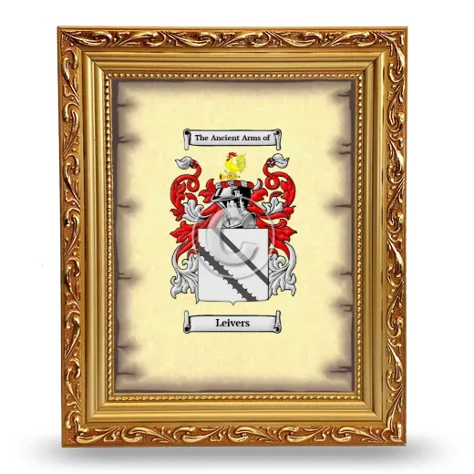 Leivers Coat of Arms Framed - Gold