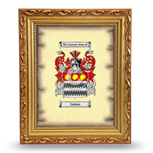 Lemas Coat of Arms Framed - Gold