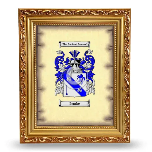 Lemke Coat of Arms Framed - Gold