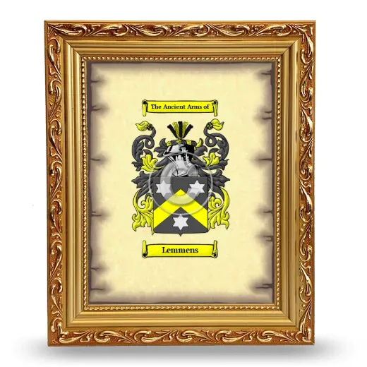 Lemmens Coat of Arms Framed - Gold