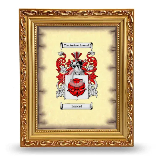 Lencel Coat of Arms Framed - Gold