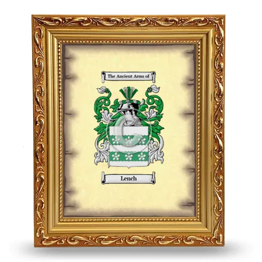 Lench Coat of Arms Framed - Gold