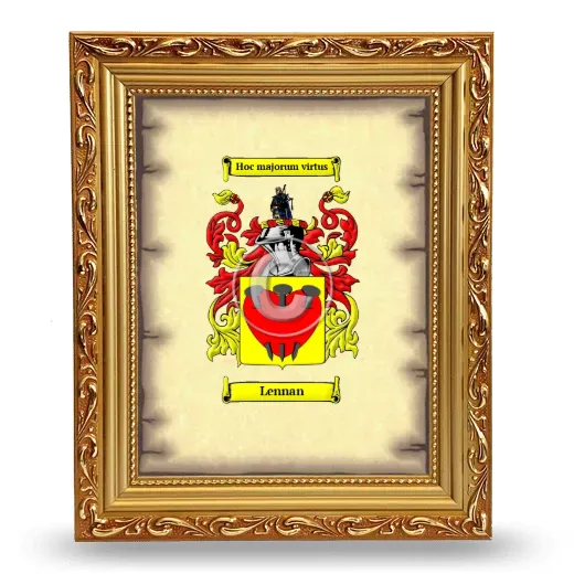 Lennan Coat of Arms Framed - Gold