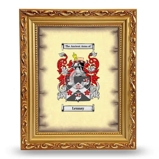 Lennay Coat of Arms Framed - Gold