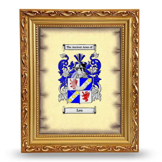 Leo Coat of Arms Framed - Gold