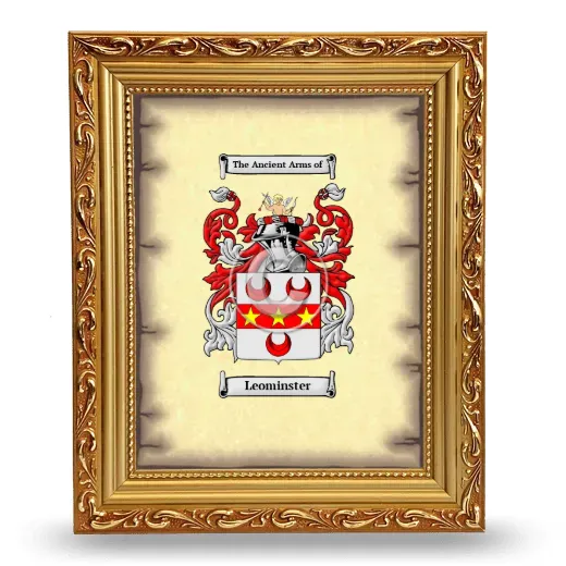 Leominster Coat of Arms Framed - Gold